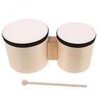  1 Sets Festival Bongos Hand Drum with Wood Sticks 5” and 6”Hand Tambourines