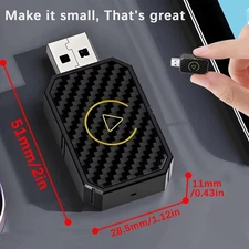 Mini 2-in-1 Wireless CarPlay Android Auto Adapter USB Plug Play Easy Install