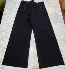 Vintage US Navy Uniform Wool Pant 35R NAVAL Sailor Wide Leg High Waist 35x32