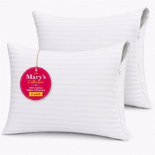 Pillow Protectors with Zipper Standard Size 2 Pack  100 Cotton Sateen 300 TC