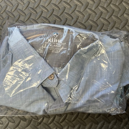 Kuhl Shirt Mens XL Light Blue Button Up Karib Short Sleeve Outdoor - Picture 8 of 8
