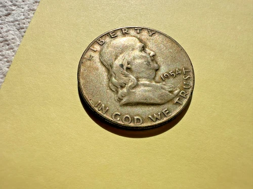 1954 Franklin Half Dollar 90% Silver $0.50 US Coin Circulated VF/XF