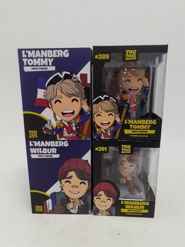 Youtooz L'Manberg Tommy and Wilbur Vinyl Figures #289 #291 DSMP Collectible