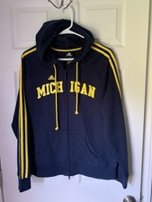 Adidas Michigan Wolverines Hoodie Zipup Jacket Size Large Women  s NCAA College