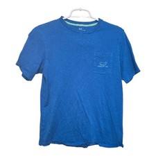 Vineyard Vines Youth XL 18 Blue Whale Logo Pocket T Shirt 100 Cotton