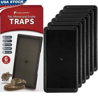 Sturdy Non-Toxic Mouse Glue Traps Rodent Control 6 Pack Heavy Duty Tray New