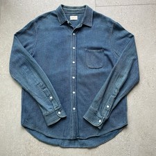 Simon Miller Faded Denim Button Down Men Size 5 Long Sleeve Shirt Cotton