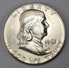 1961 D Franklin Half Dollar - Silver - AU - Almost Uncirculated