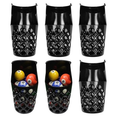 6pcs Pool Table Pockets, Plastic Web Billiard Baskets, Black Snooker Net Bag ...