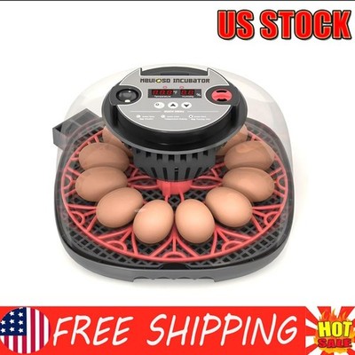 12-24 Egg Incubator Humidity Display Automatic Turner Candler Hatching Eggs