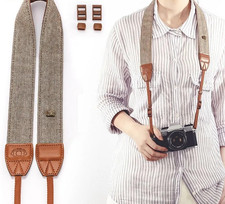 Adjustable Cotton Leather Camera Strap Shoulder Neck Belt for Sony Nikon DSLR