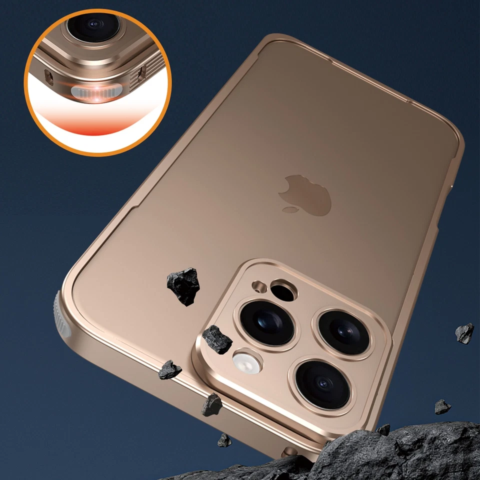For iPhone 17 Pro Max 17Air 16 15 14 13 Metal Shockproof Rugged Slim Bumper Case - Image 3 of 4