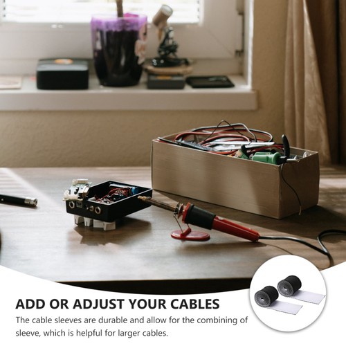 2pcs Neoprene Cable Management Sleeve Cuttable Cord Protective Organizer - Afbeelding 4 van 12