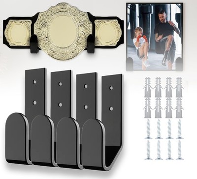 Corztg 4Pcs Wrestling Championship Belt Wall Mount Display Case, Premium Hori...