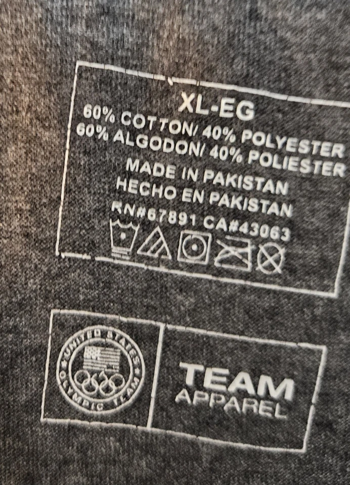  Camiseta Team USA Apperal Olympic nova com etiquetas cinza esqui neve mistura de algodão 42" C × 29" L - Imagem 4 de 4