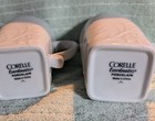 Pair of Corelle Coordinates BOUTIQUE CHERISH Embossed 11 1/2oz Square White Mugs — photo 2