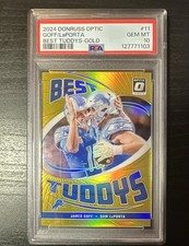 2024 Panini Optic - Best Tuddys Jared Goff, Sam LaPorta #11 Gold Prizm 07/10