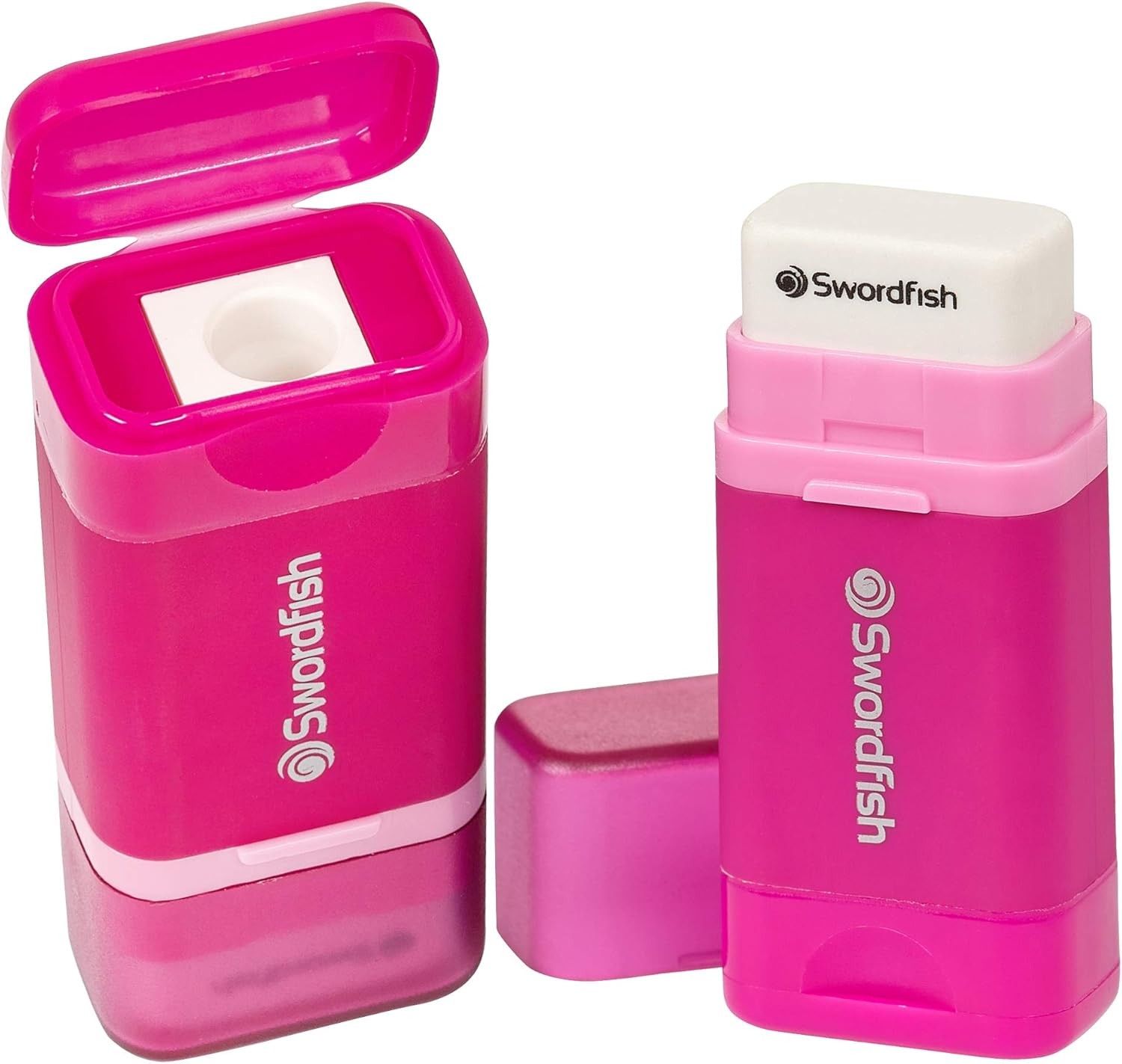 Swordfish Combo Pencil Sharpener with Mess-Free Canister and Eraser [Pack of 1]