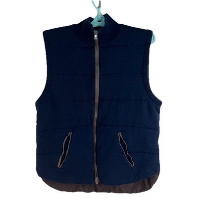 Hart Schaffer Marx Merino Wool Puffer Vest Men s Size M Blue