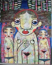 acrylic on cardboard 130x110cm victor francisco Mora cuban beautiful art..2010