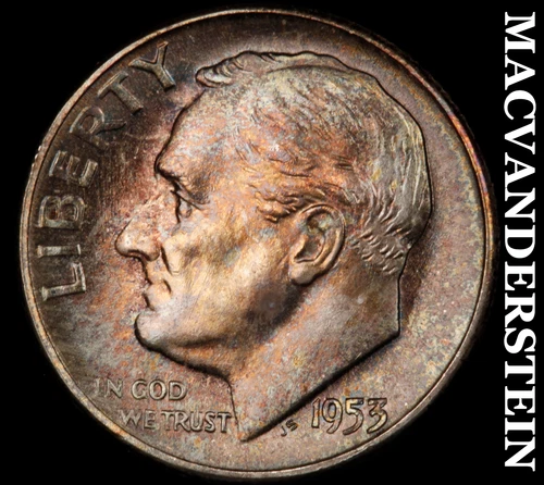1953 Roosevelt Dime- Silver- Choice Gem Brilliant Uncirculated Luster #i8991