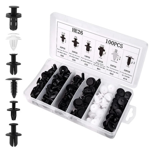 For Nissan Fastener Box Set Bumper Fender Liner Push Type Retainer Clips -105pcs - Foto 7 di 7