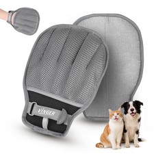 VINGER Pet Hair Removal Glove for Cats & Dogs, Electrostatic Urban Grey
