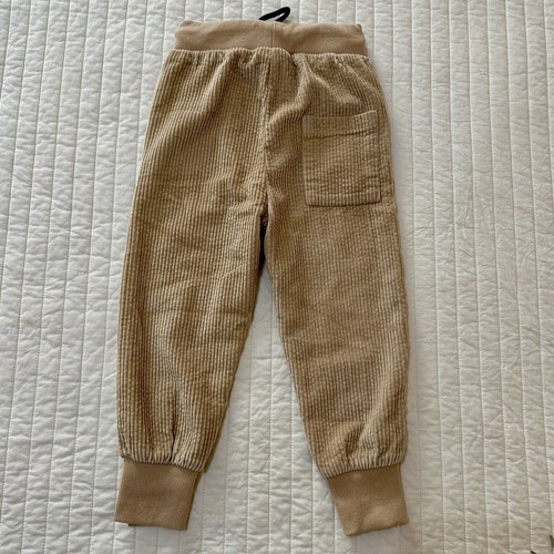 Omamimini Kids Corduroy Joggers Beige Pockets Stretch Drawstring Kids Size 6Y - Picture 4 of 9