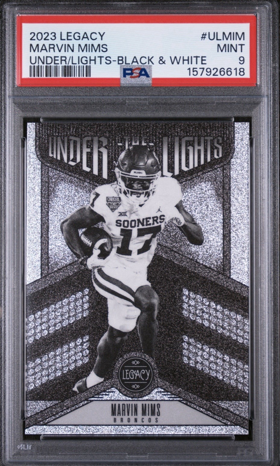Marvin Mims Panini Legacy Under the Lights #ULMIM Black & White