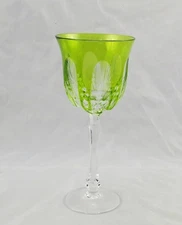Varga Crystal Captiva Yellow-Green Wine Hock Glass 8-1/4" Multiple available