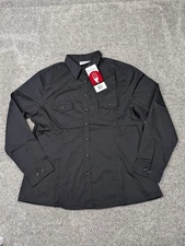 Chef Works Shirt Womens XL Long Sleeve Roll Tab Button Up Uniform Workwear WPDS