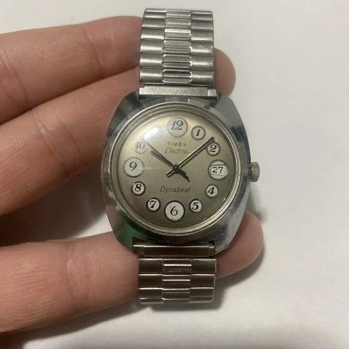 Vintage Timex Electric Dynabeat Date Watch – New Battery – Not Running – Repair