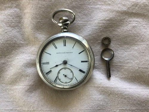 Antique Elgin Key Wound Pocket Watch Works Good