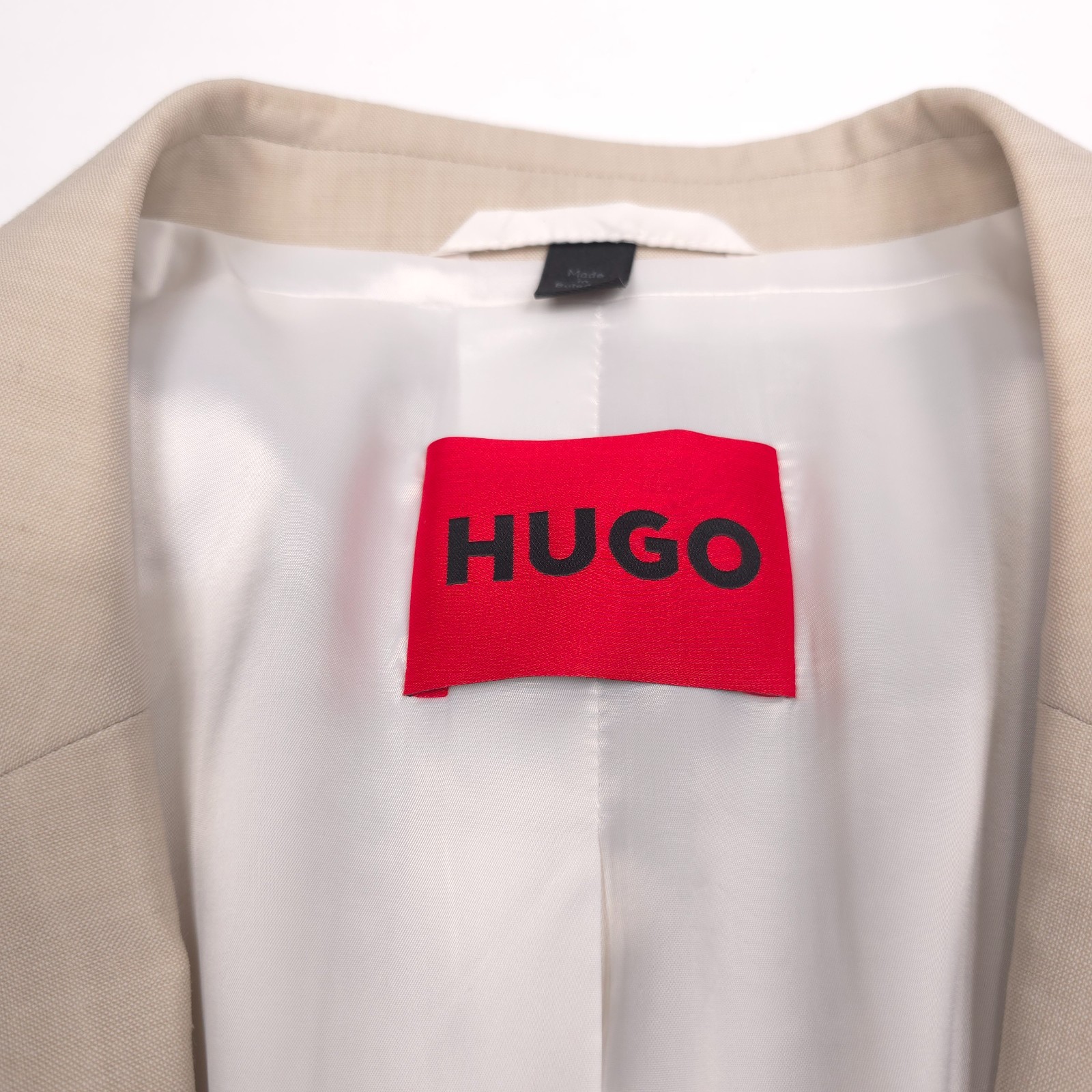 Hugo Boss Arti-232x Suit Jacket Mens 46R Extra Slim Fit Beige Tan Wool Blazer thumbnail 4