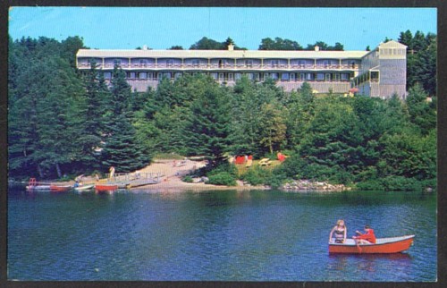 Lake View Motel Boothbay Harbor ME postcard 1966