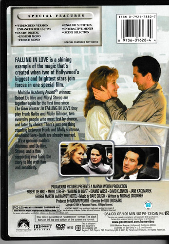 Falling in Love Meryl Streep DVD in excellent like new condition! Ships fast! - Picture 2 of 2