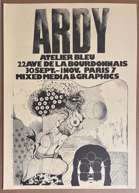 Ardy STRUWER — Affiche originale d'exposition, Atelier Bleu, Paris