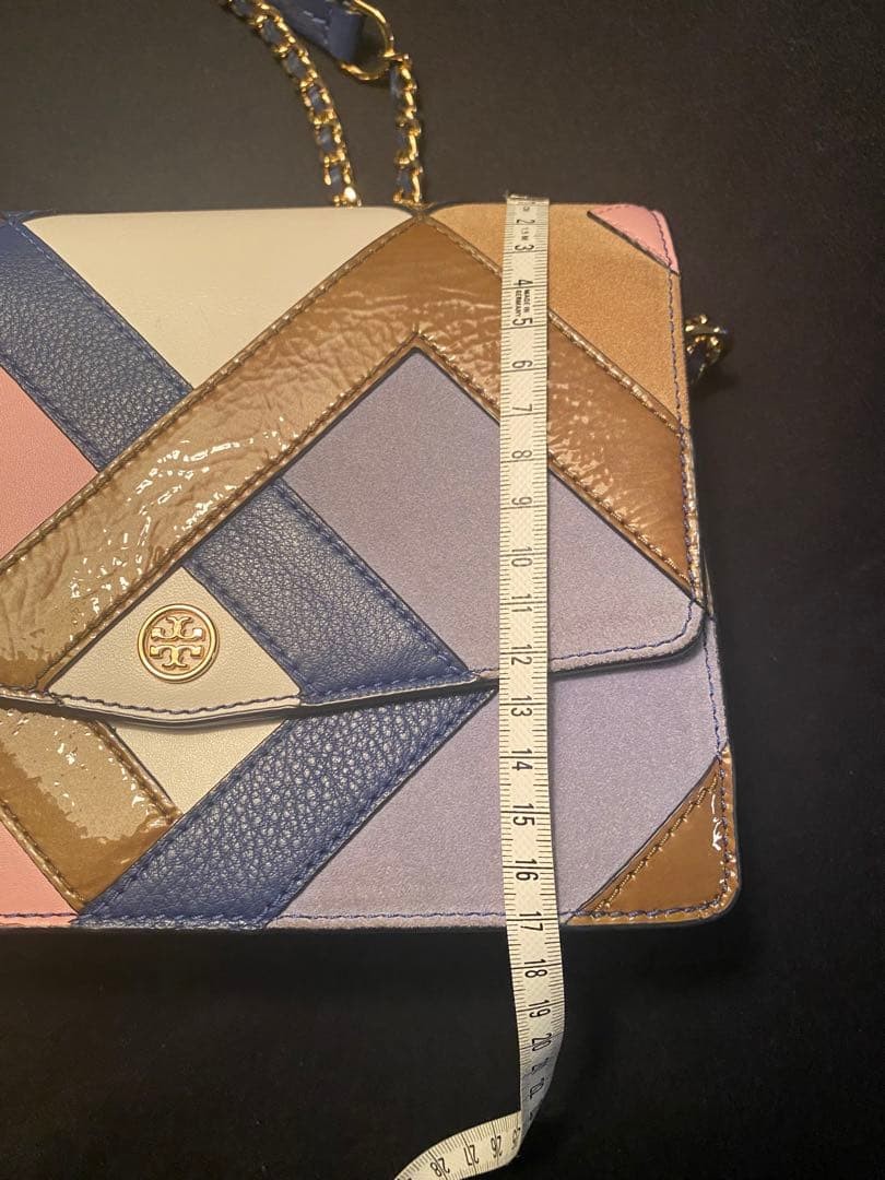 Tory Burch Patchwork Double Chain Shoulder Bag Cr… - image 6