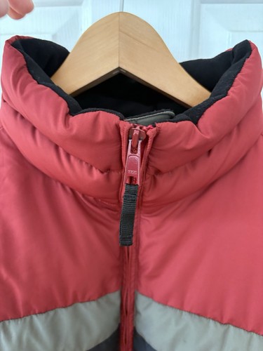 VINTAGE 90s Columbia Jacket Men XL Red Rust Puffer Duck Down Ski Gorp Striped - Picture 8 of 18