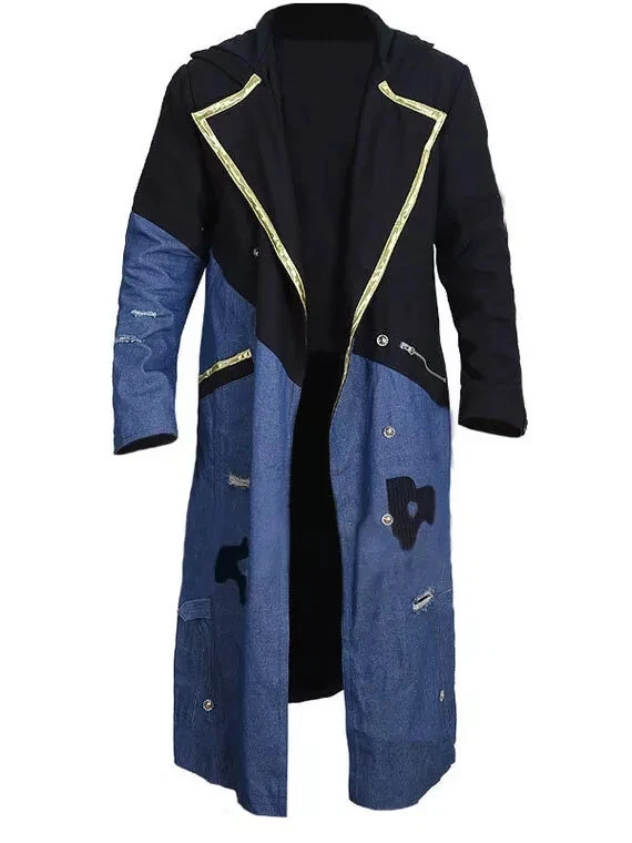 Free Guy Taika Waititi Antwan Blue and Black Denim Long Coat