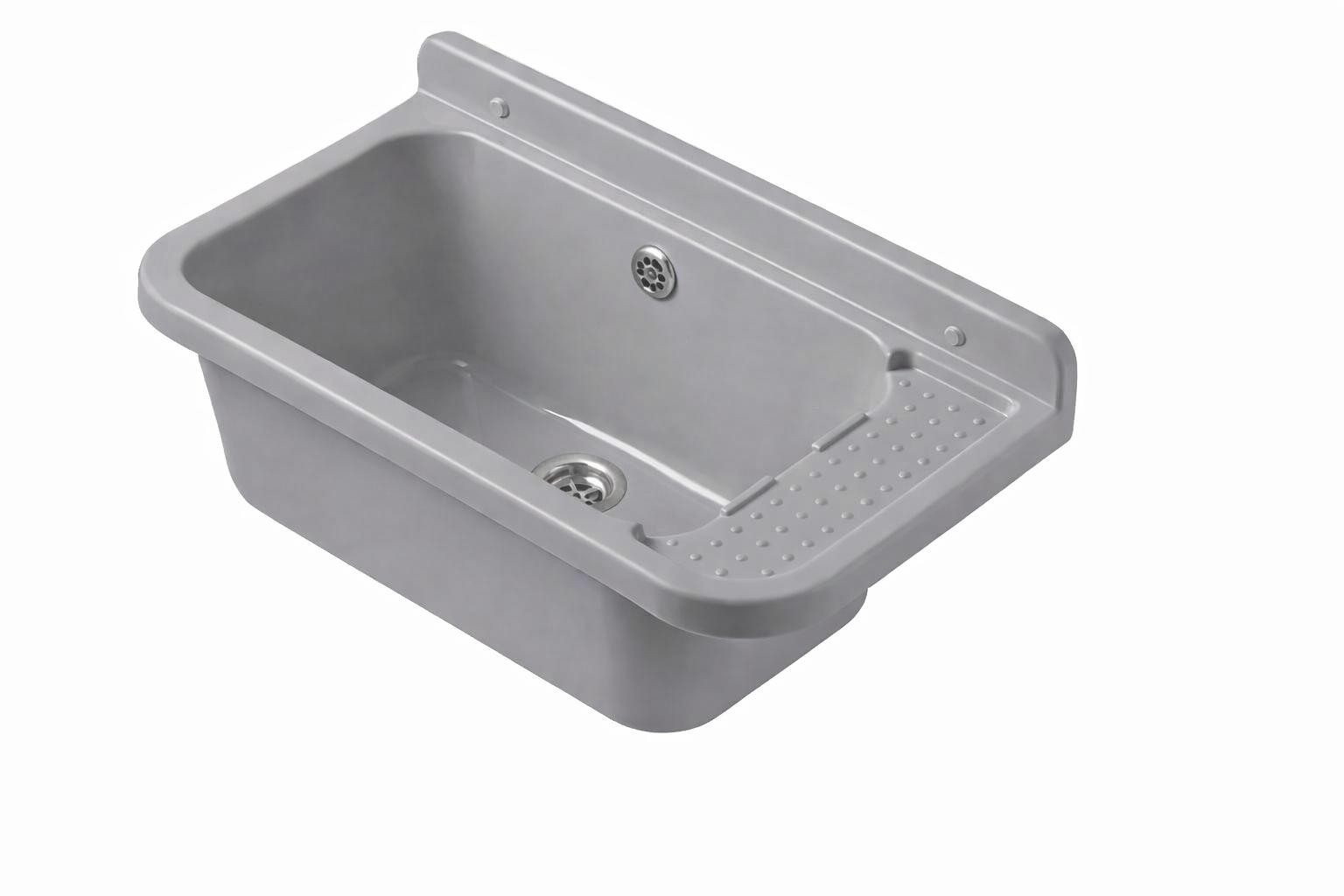 Bac de lavage mural 60 cm pour garage et buanderie avec évacuation trop-plein