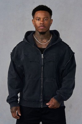 ×Batman Armored Zip-Ups Mサイズ ブラック YOUNGLA (SOLD OUT) - 5209 - BATMAN ARMORED ZIP-UPS - BLACK WASH