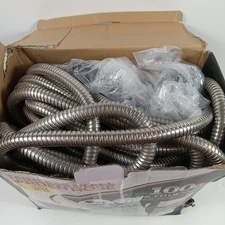 Heavy Duty Stainless Steel Garden Hose Hot Water Resistant 10 Nozzle