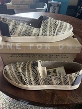 Toms Avalon Women  s Size 11 Natural Grey Woven 10007796 - New In Box 