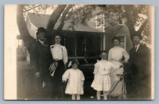 MUSICIAN FAMILY ANTIQUE REAL PHOTO POSTCARD RPPC 