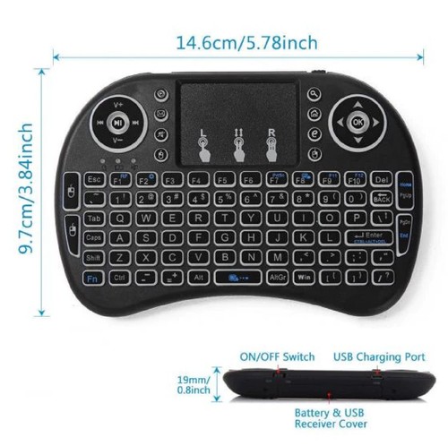 Mini Wireless Remote Keyboard for Smart TV Android Box i8 2.4GHz with Touchpad - Picture 5 of 13