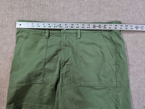 J. Pantalones cortos chinos verdes Crew para mujer BT201 4,5 entrepierna cintura 33 nuevos con etiquetas frente plano - Imagen 4 de 9