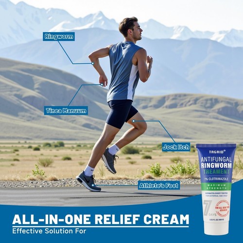 ANTIFUNGAL RINGWORM TREATMENT CREAM FOR SKIN AND FOR ITCHY FEET & BODY - Picture 5 of 7