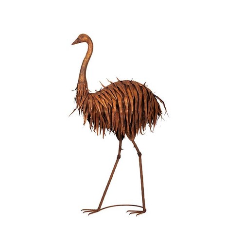 125cm rust metal standing emu garden statue ornament decor - Picture 2 of 3