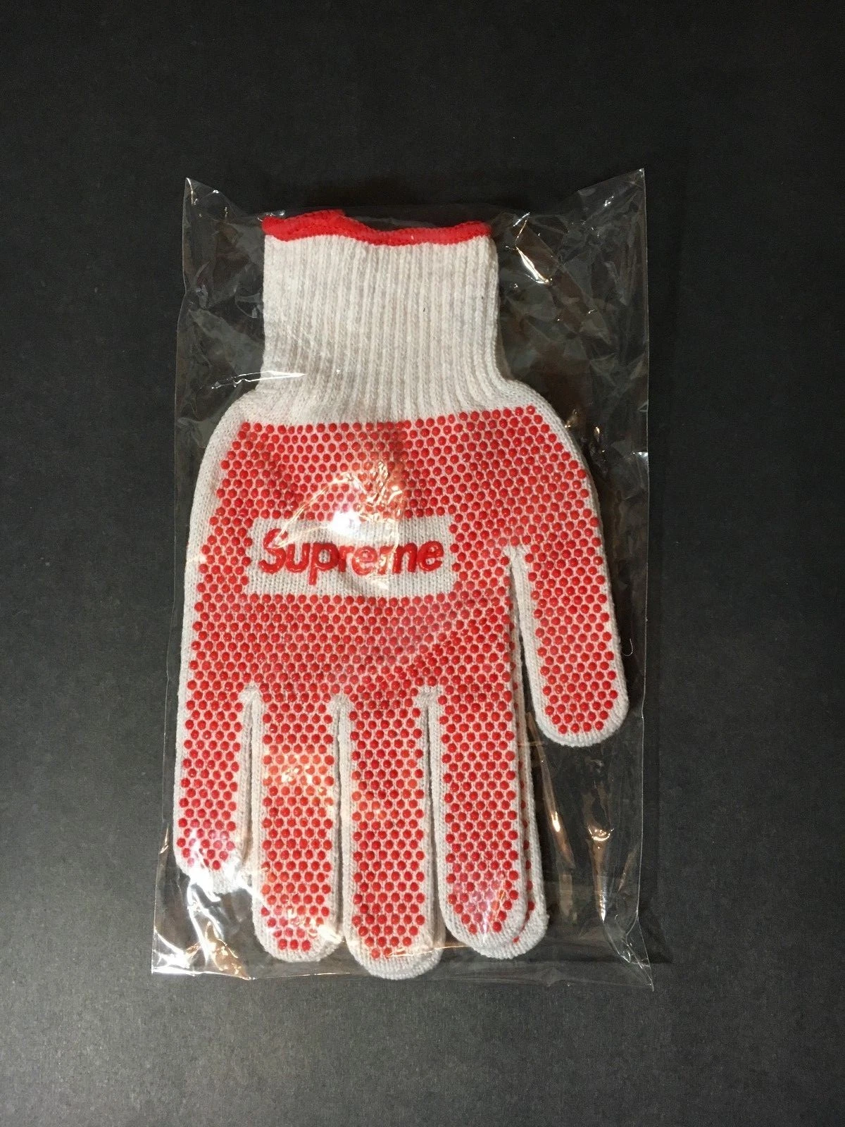 NEUF BOÎTE À GANTS DE TRAVAIL SUPREME LOGO BOGO PRÊT À EXPÉDIER CONSTRUCTION ROUGE BLANC